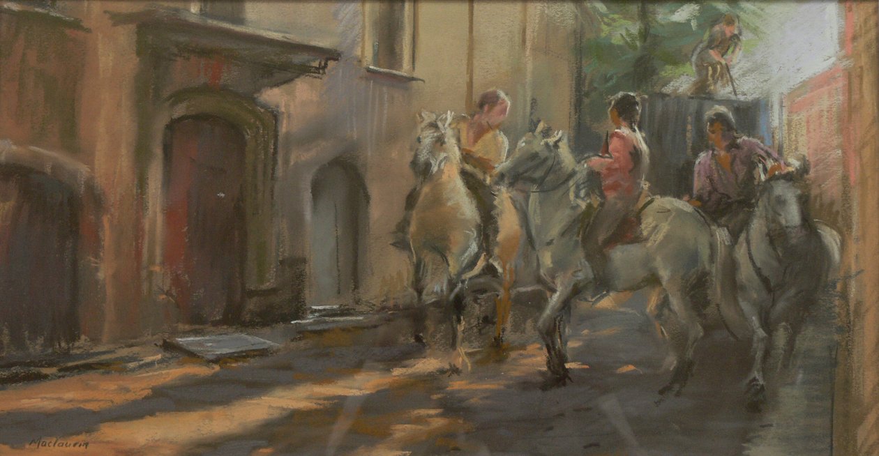 Gjør seg klar for okseløpet, 2009 av Pat Maclaurin
