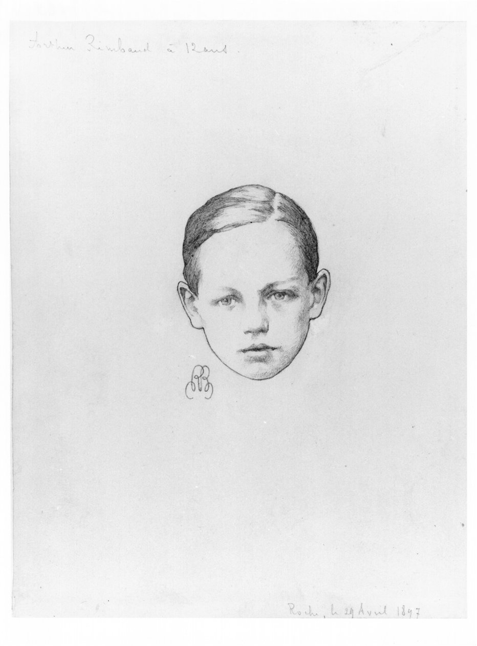 Arthur Rimbaud (1854-91) 12 år gammel, 29. april 1897, Roche av Paterne Berrichon