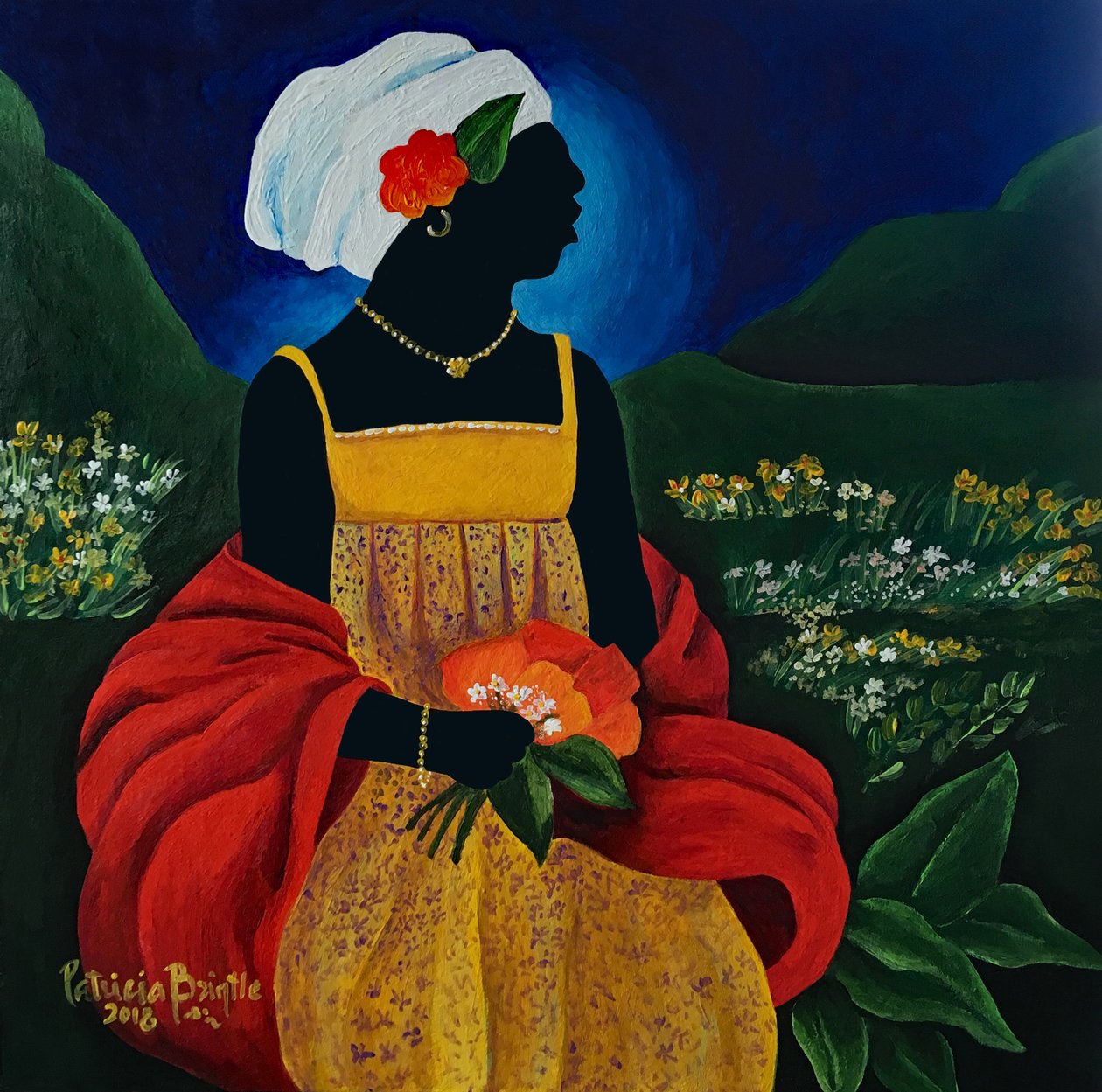 Abigail, 2018 (akryl på tre) av Patricia Brintle