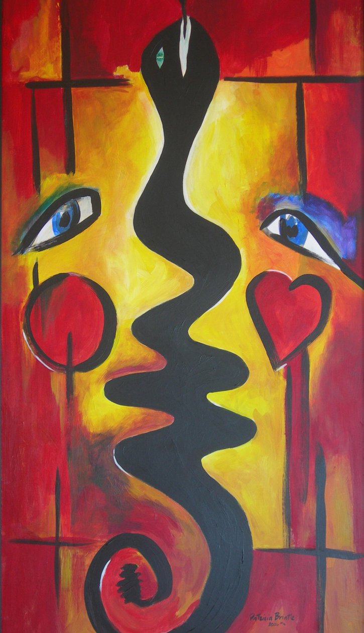Adam og Eva, 2006 (akryl på masonitt) av Patricia Brintle