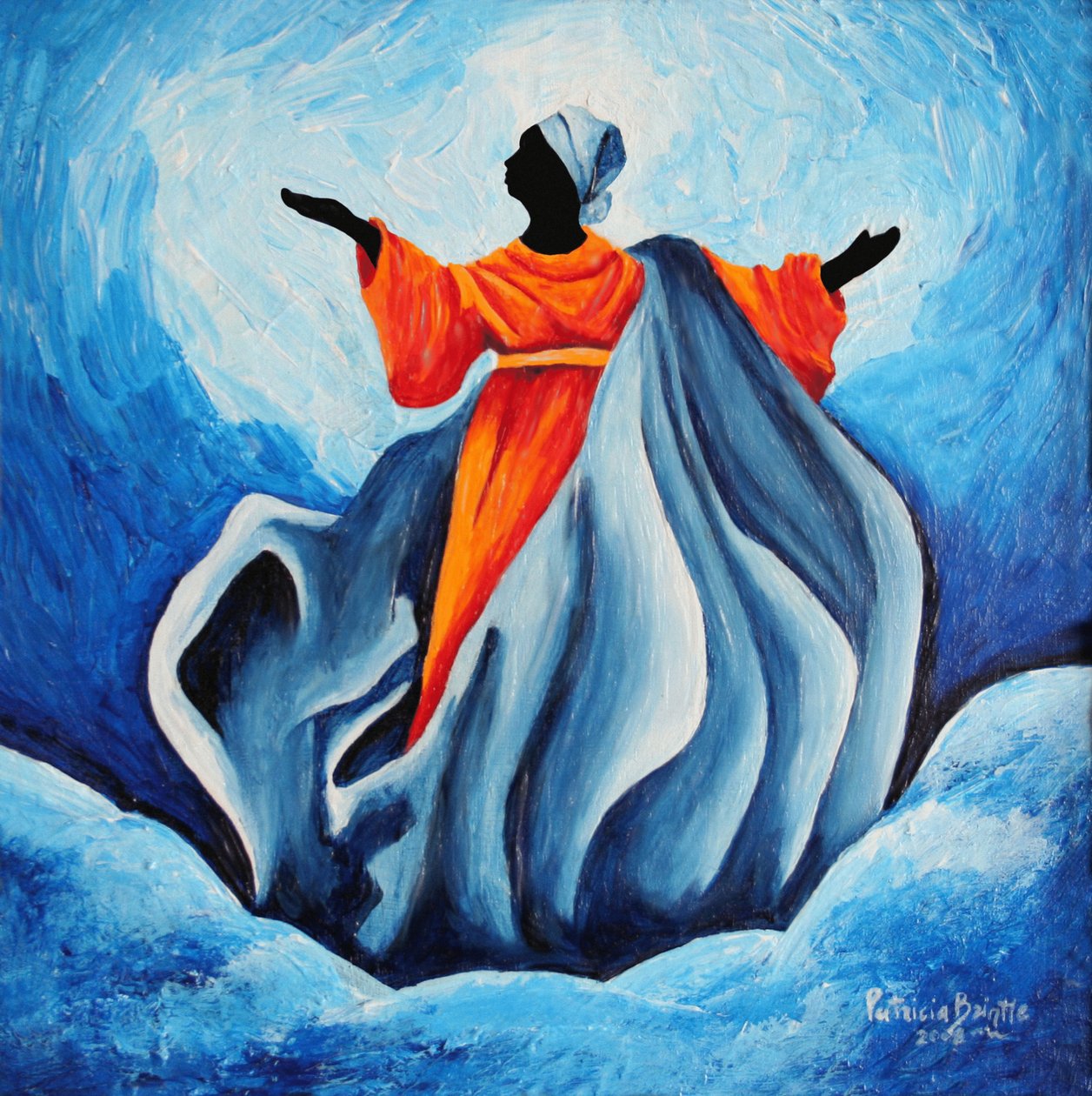 Madonna Assumption - Most Holy, 2008 (akryl på tre) av Patricia Brintle