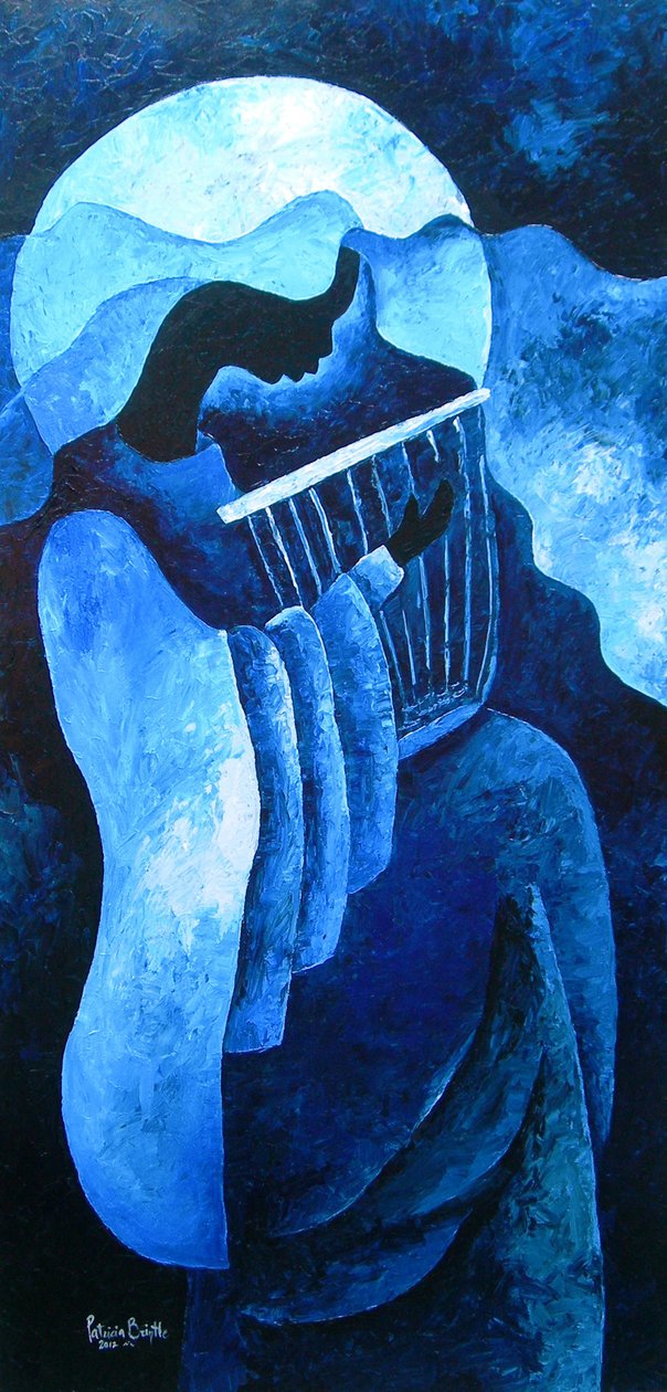 Hellig melodi, 2012 (akryl på tre) av Patricia Brintle