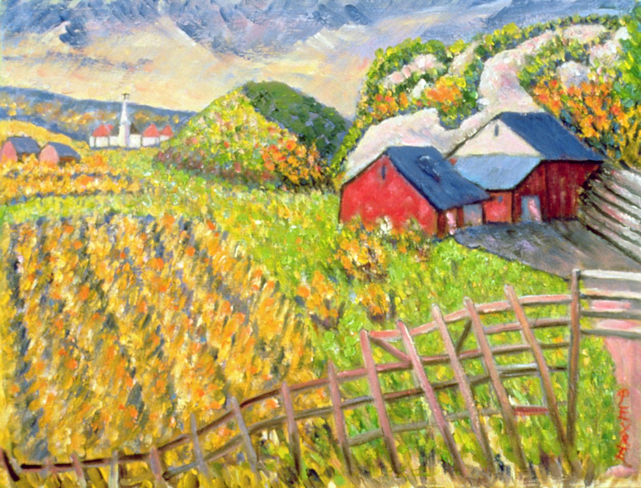 Wheat Harvest, Kamouraska, Quebec av Patricia Contemporary Artist Eyre