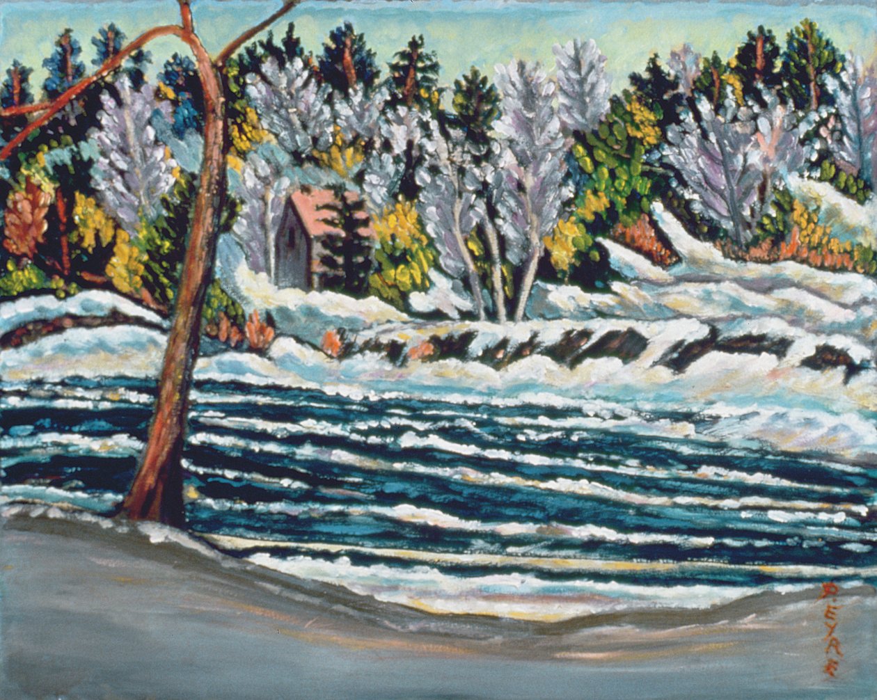 Vintertø, Gatineau-elven av Patricia Contemporary Artist Eyre