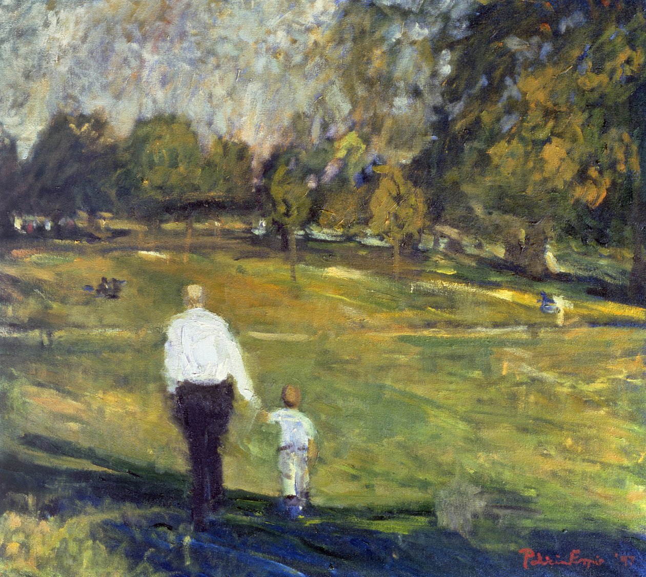 Bestefar og barnebarn, 1997 av Patricia Espir