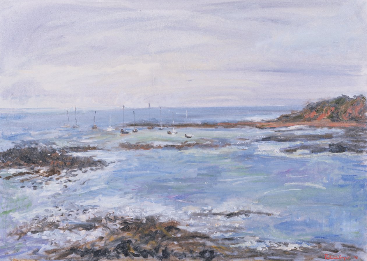 Sailing off the Scilly Isles, 1997 (olje på papir) av Patricia Espir