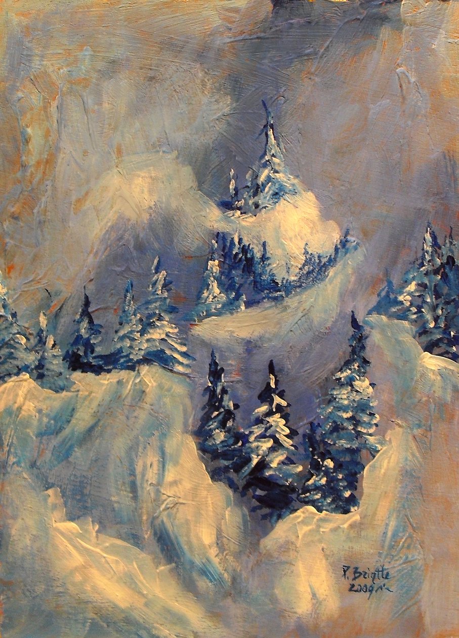 Big Horn Peak, 2009 (akryl på tre) av Patricia Brintle