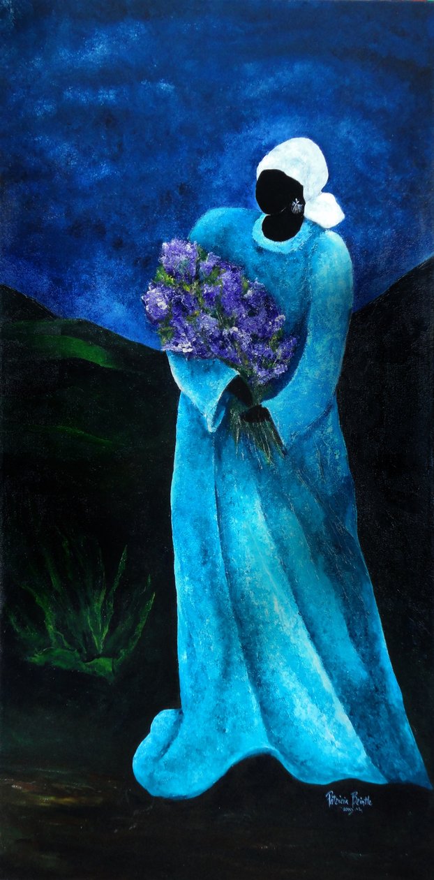 La Dame en Bleu, 2009 (akryl på lerret) av Patricia Brintle