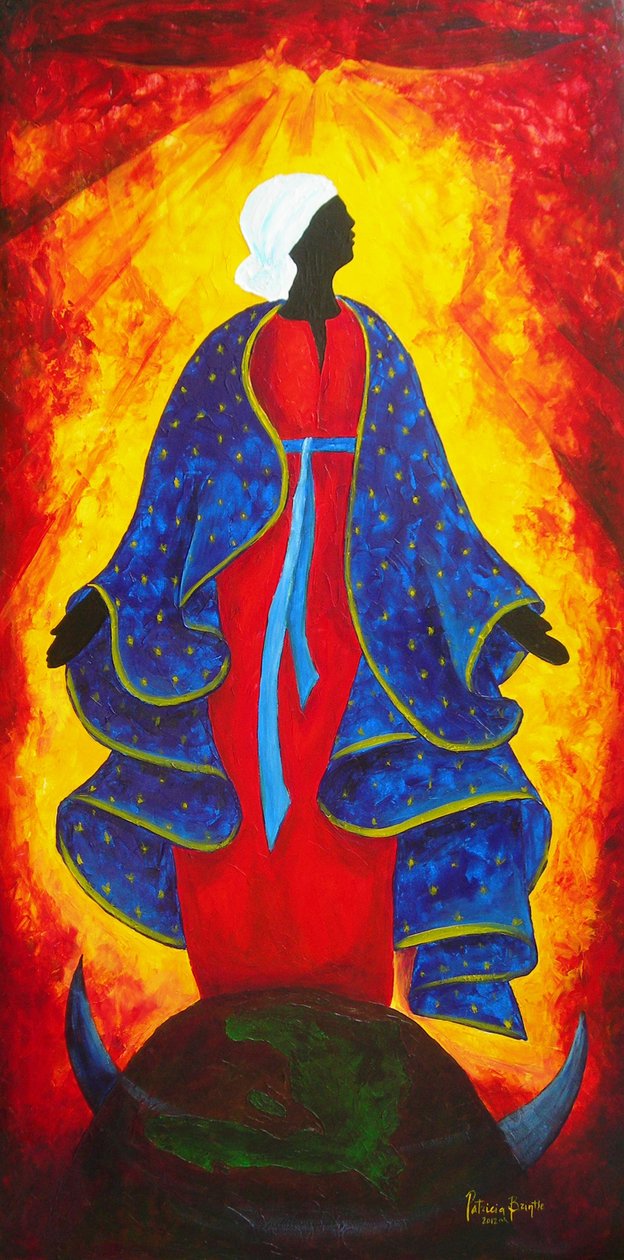 Madonna Hope of Haiti, 2012 (akryl på lerret) av Patricia Brintle