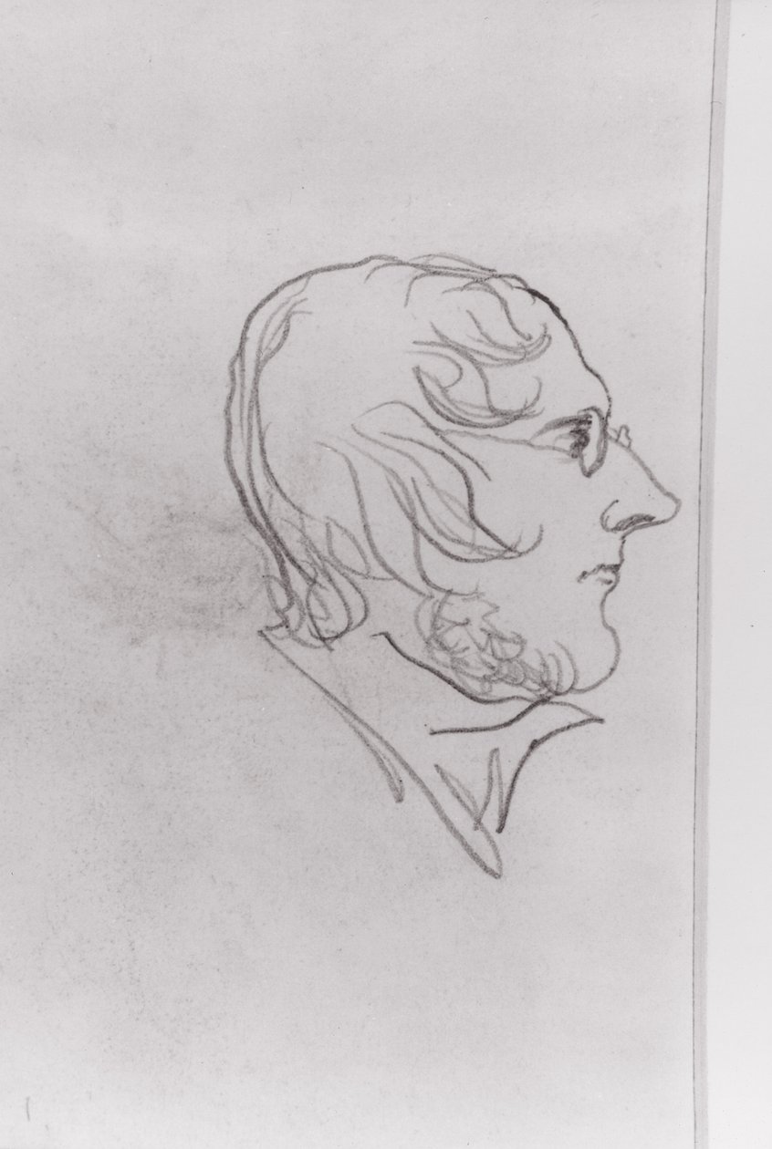 Selvportrett i profil av Patrick Branwell Bronte