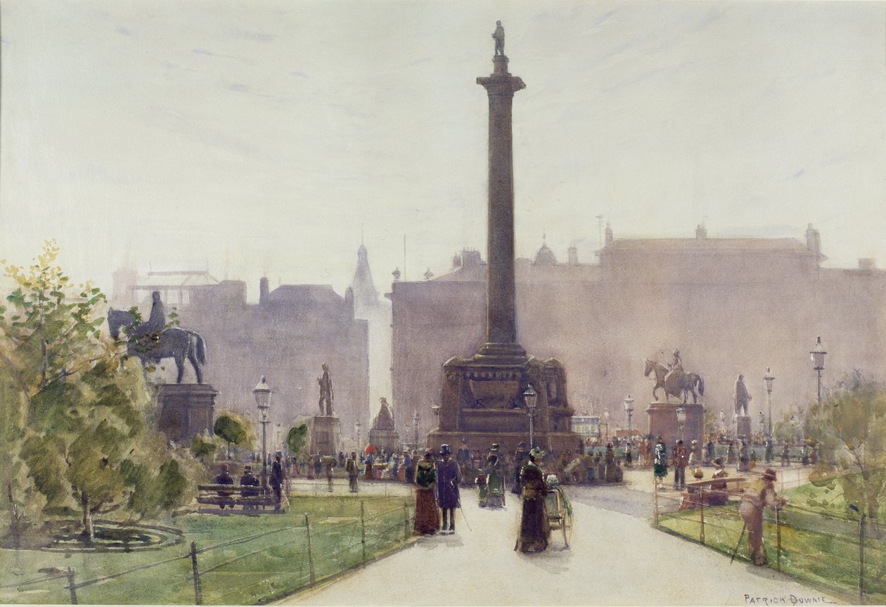 George Square, Glasgow (wc på papir) av Patrick Downie