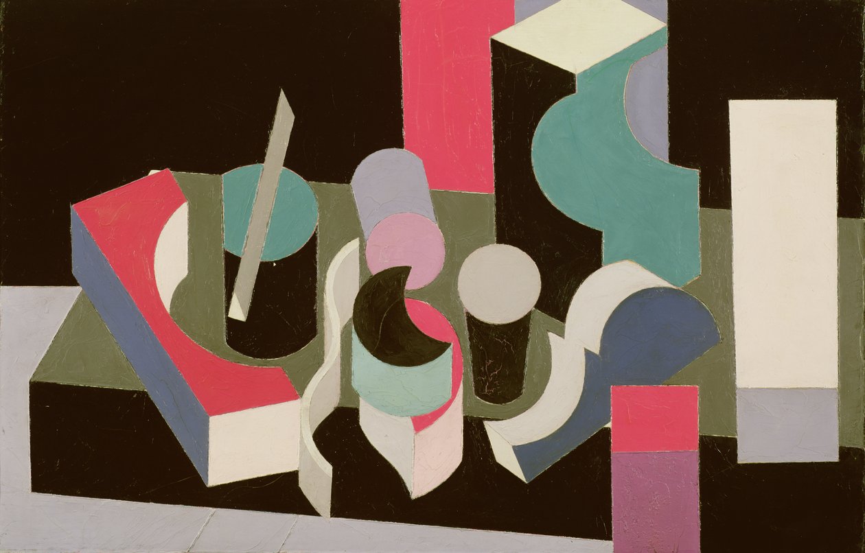 Peinture Nature Morte, 1919 (olje og blyant på lerret) av Patrick Henry Bruce