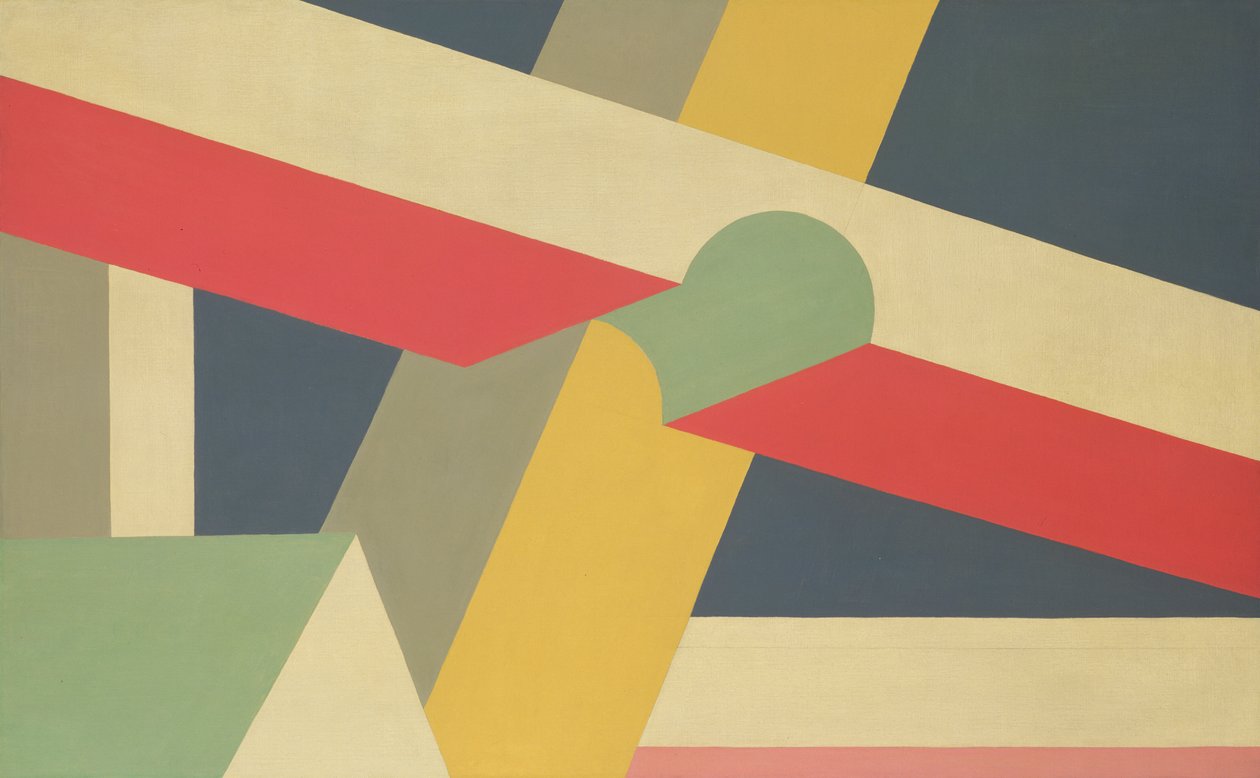Tverrbjelker, 1928-32 (olje og blyant på lerret) av Patrick Henry Bruce