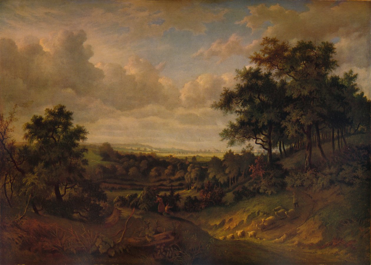 En utsikt over Themsen: Greenwich i det fjerne, 1820 av Patrick Nasmyth