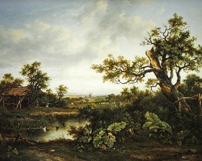 Skoglandskap (olje på panel) av Patrick Nasmyth