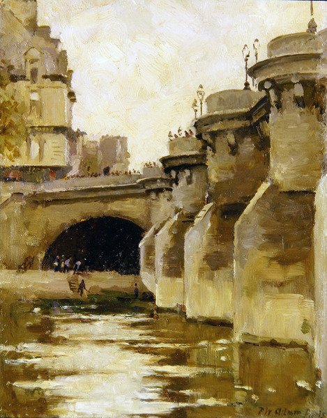 Pont-Neuf, Paris, ca. 1900 (olje på lerret) av Patrick William Adam