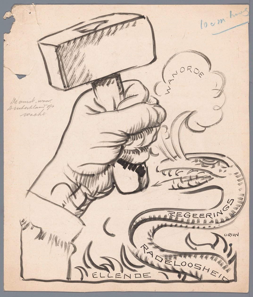 Knyttneven Tyskland venter på (tittel på objekt) av Patricq Kroon (signed by artist)