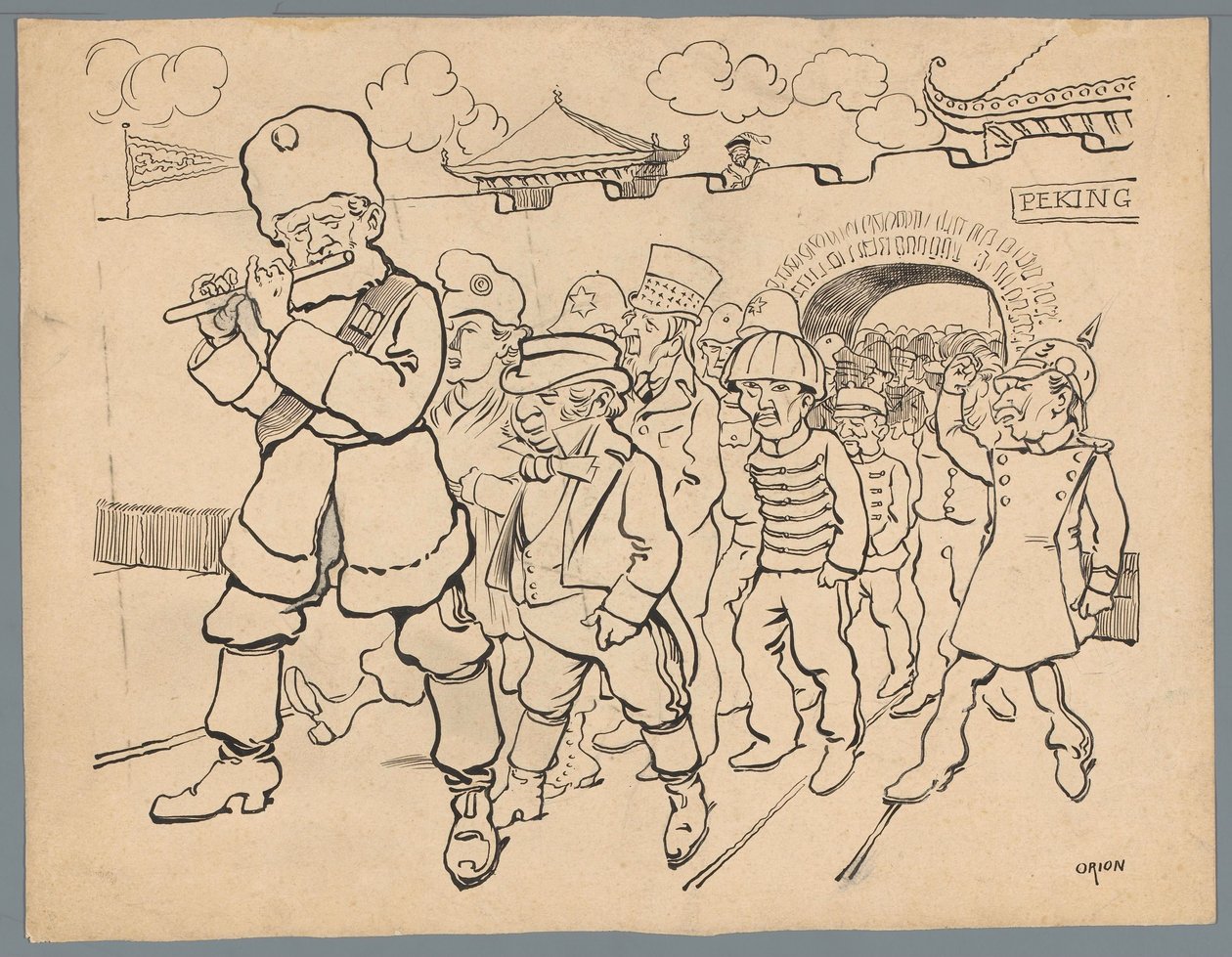 Russland lokker land ut av Kina av Patricq Kroon (signed by artist)