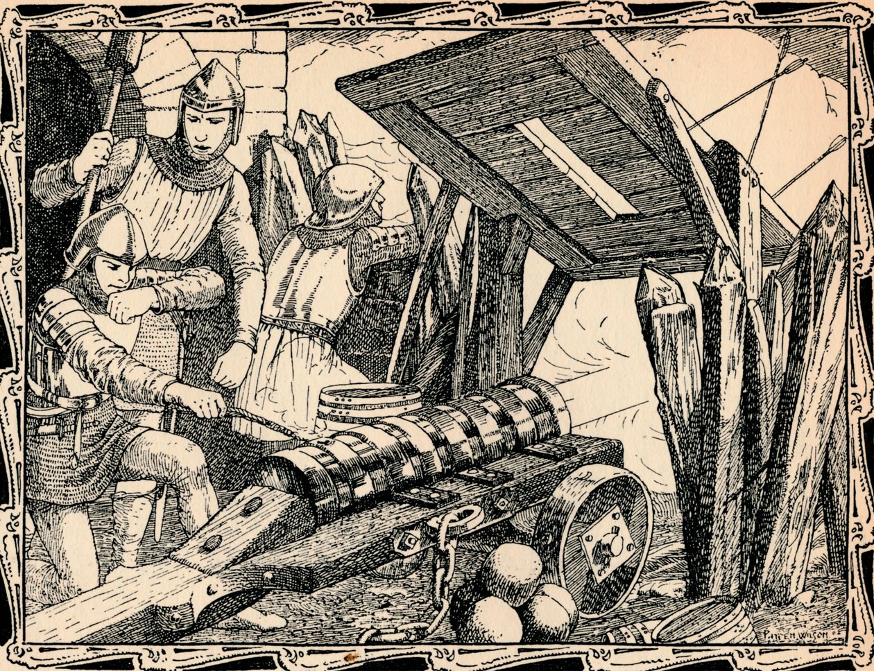 Den første kanonen ved Crecy, 1902 av Patten Wilson