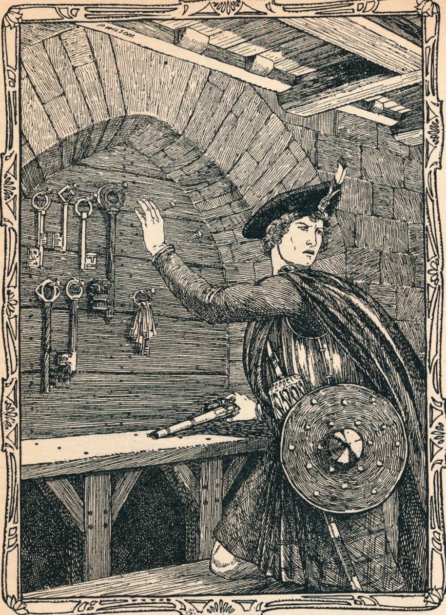 Young Douglas stjeler nøklene til Loch Leven Castle, 1902 av Patten Wilson