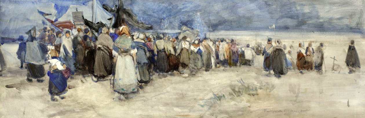 Stranden, Berck-sur-Mer, ca. 1900 av Patty Townsend Johnson