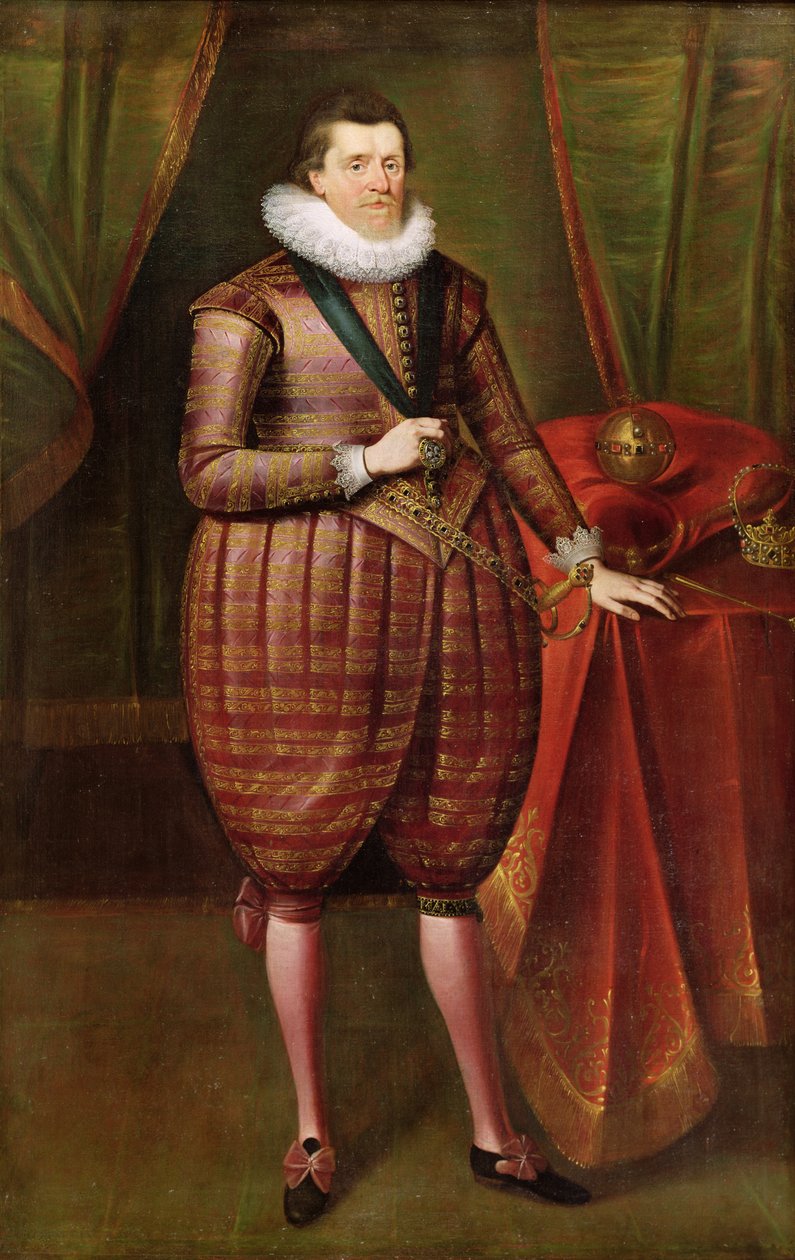 James VI av Skottland og I av England (1566-1625), ca. 1618 av Paul van Somer
