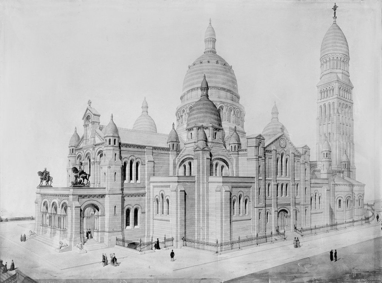 Utsikt over Sacre-Coeur, Montmartre av Paul Abadie