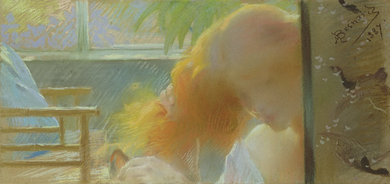 The Model, 1887 (pastell) av Paul Albert Besnard