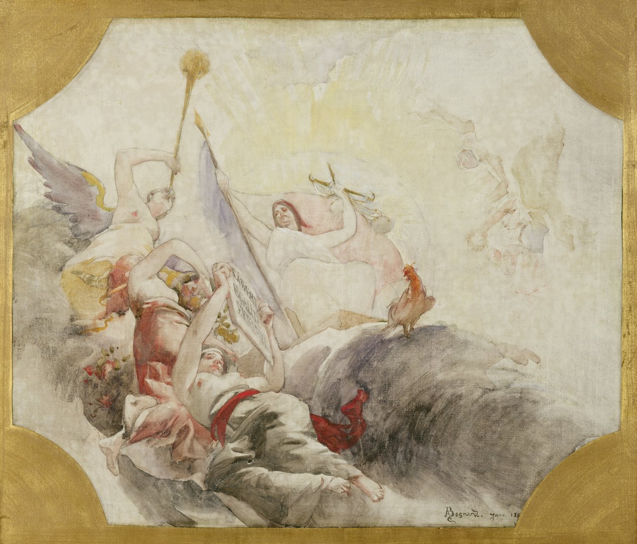 Triumph of the Republic, studie for utsmykning av rådhuset i det 19. arrondissement, 1880 av Paul Albert Besnard