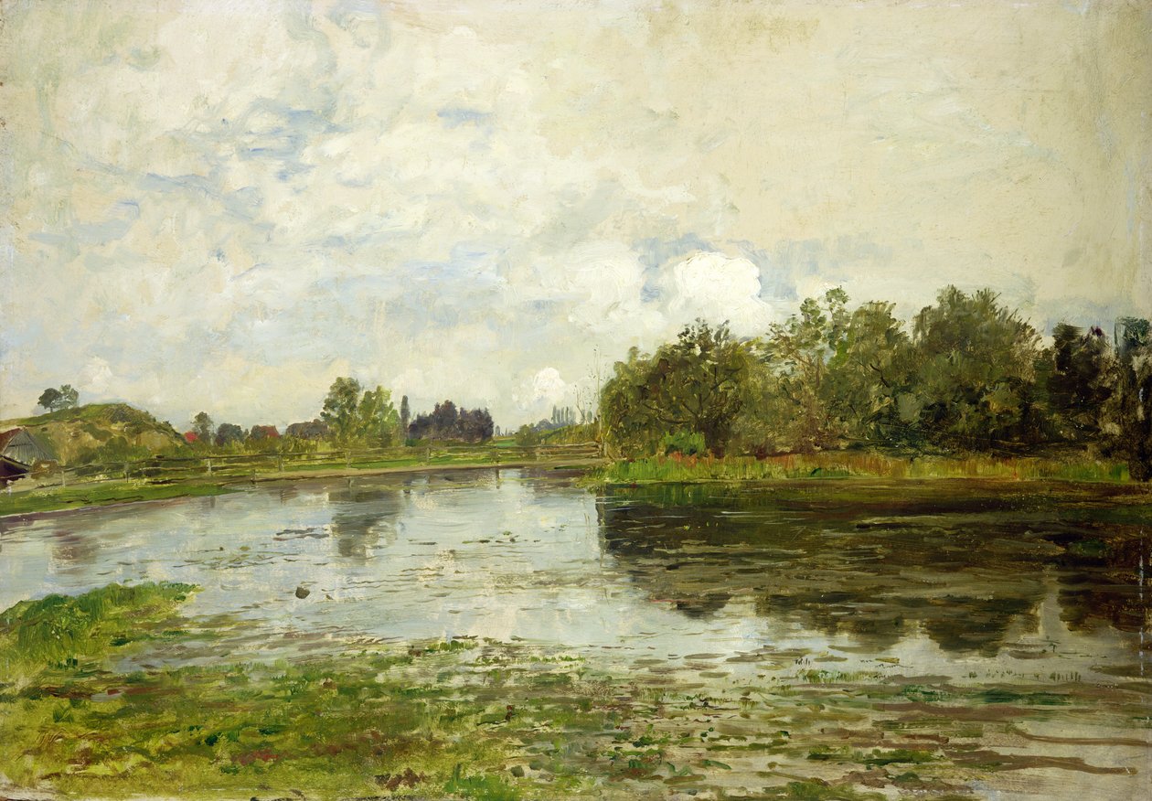 Landskap på Dachau Moor (olje på papp) av Paul Baum