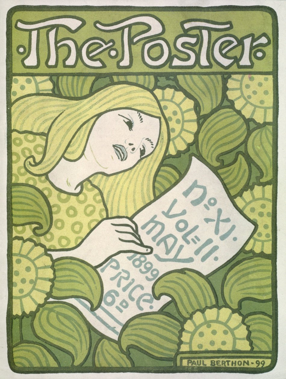 Forside av The Poster, vol. II, nr. 11, mai 1899 av Paul Berthon