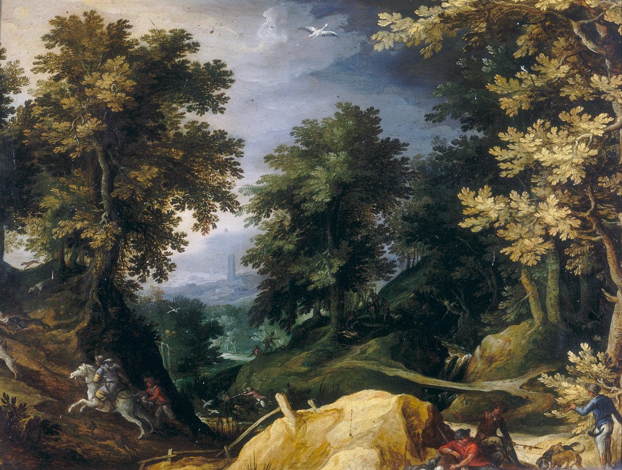 Landskap med harejakt av Paul Bril