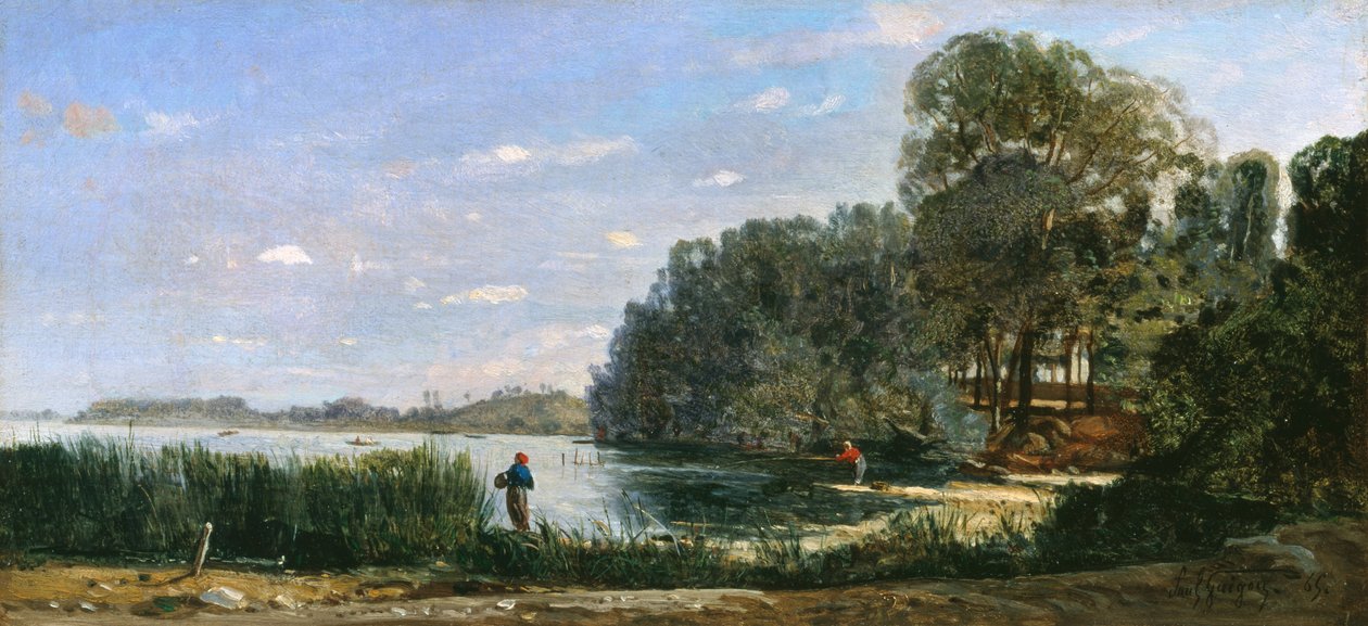 Seinebredden ved St.-Ouen, 1865 av Paul Camille Guigou