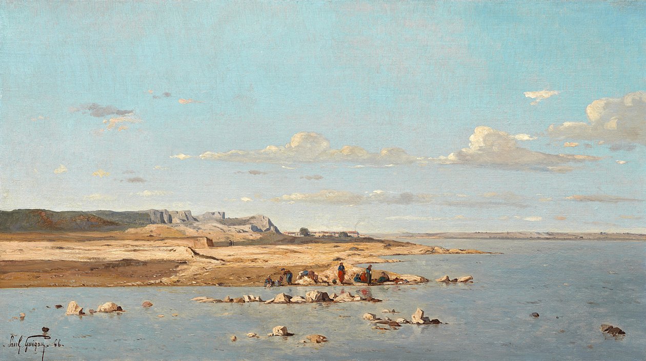 Vaskekvinner på bredden av Durance, 1866 av Paul Camille Guigou