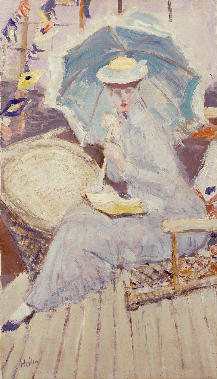 Portrett av frøken Stuart Taylor om bord på Yacht Etoile av Paul Cesar Helleu