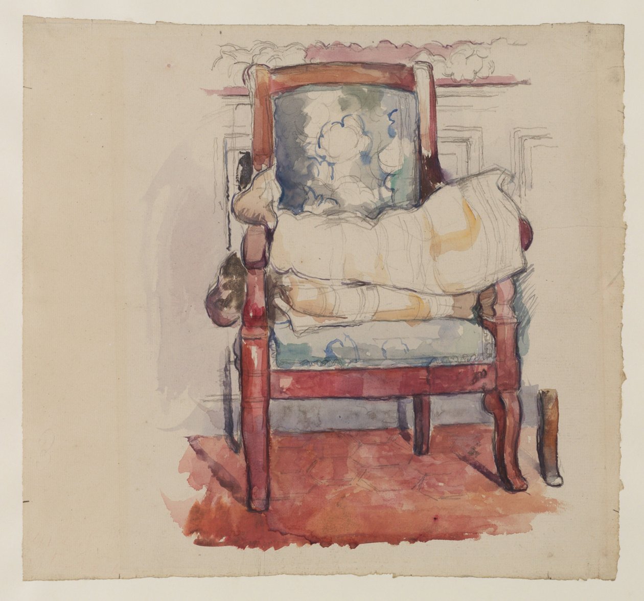 Lenestol, 1885-90 (blyant, wc og gouache på papir) av Paul Cézanne