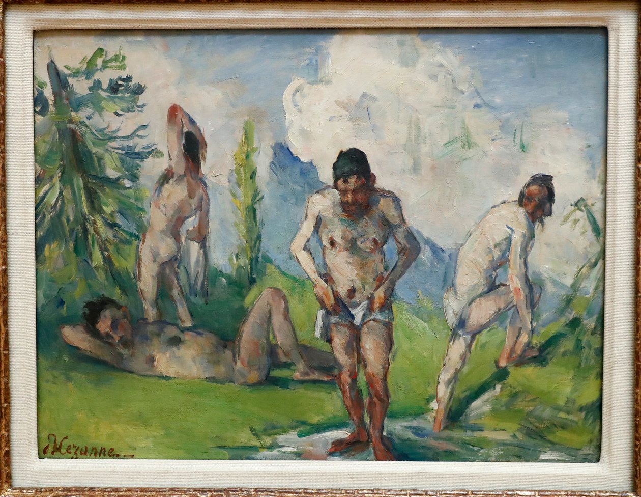 Hvilende badegjester, 1876-78 av Paul Cézanne