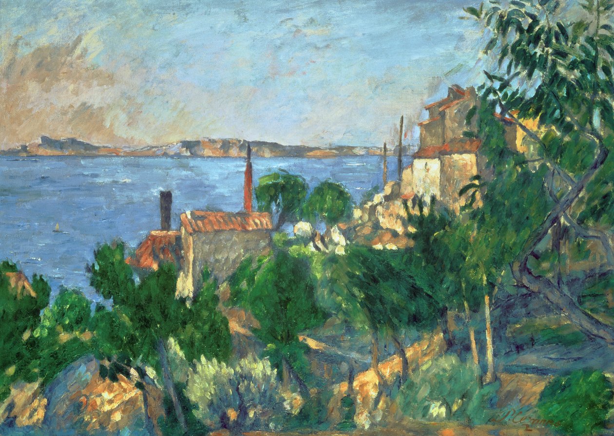 Havet ved L"Estaque, juli 1876 av Paul Cézanne