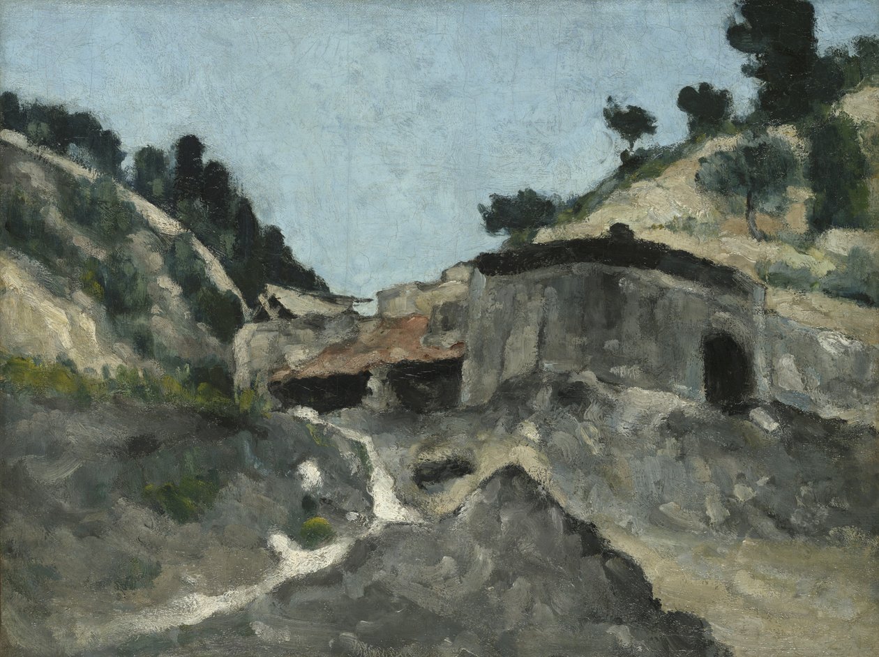 Landskap med vannmølle, ca. 1871 av Paul Cézanne