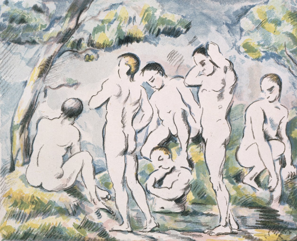 Badende i et landskap, 1898 av Paul Cézanne