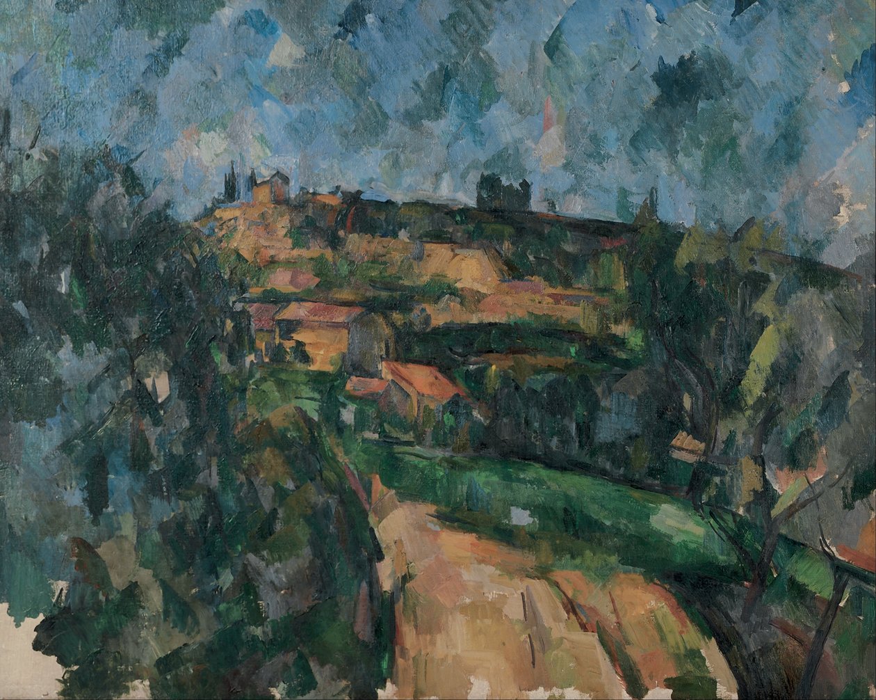 Bøy av veien på toppen av Chemin Des Lauves av Paul Cézanne