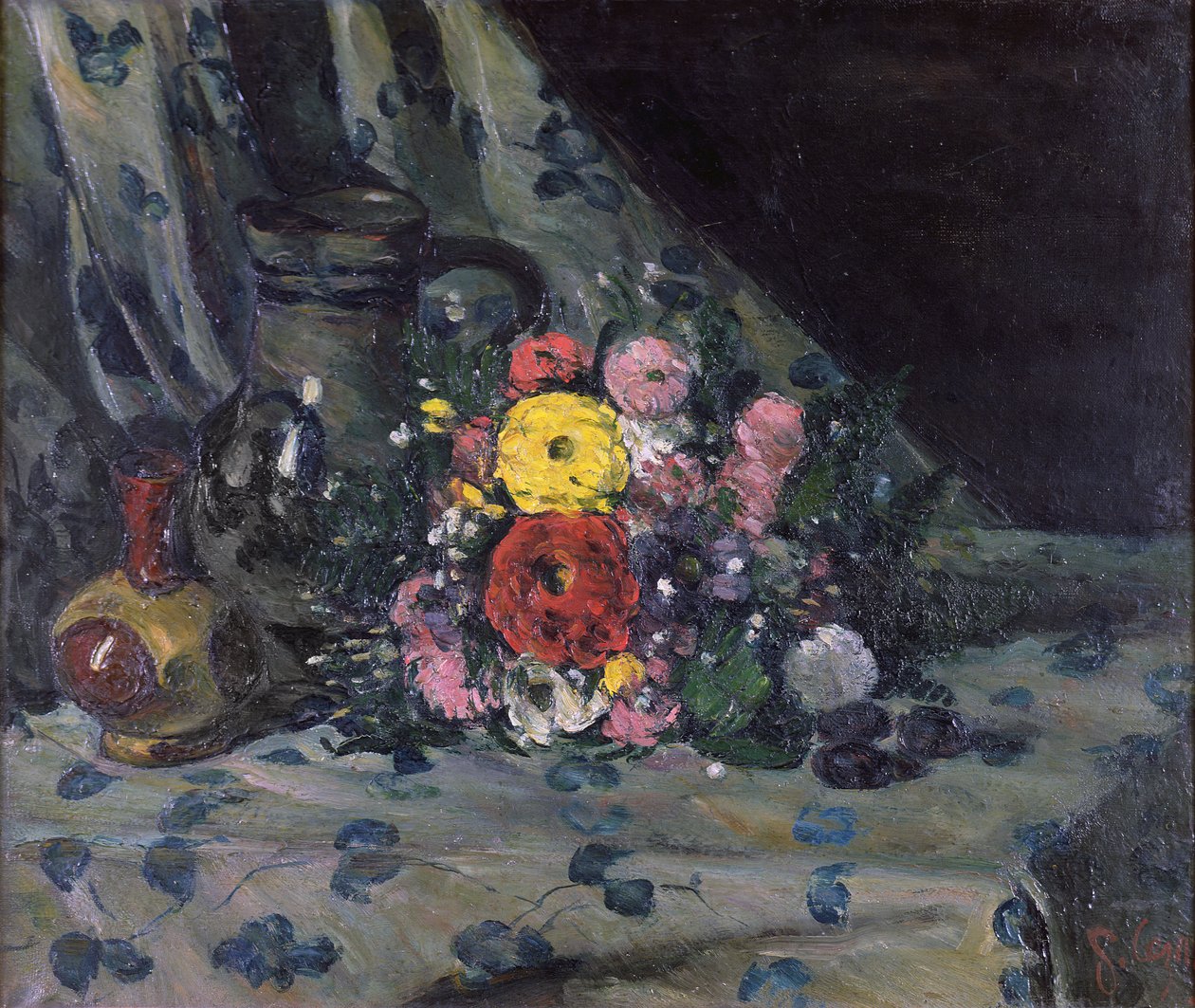 Bukett av gule georginer, ca. 1873 av Paul Cézanne