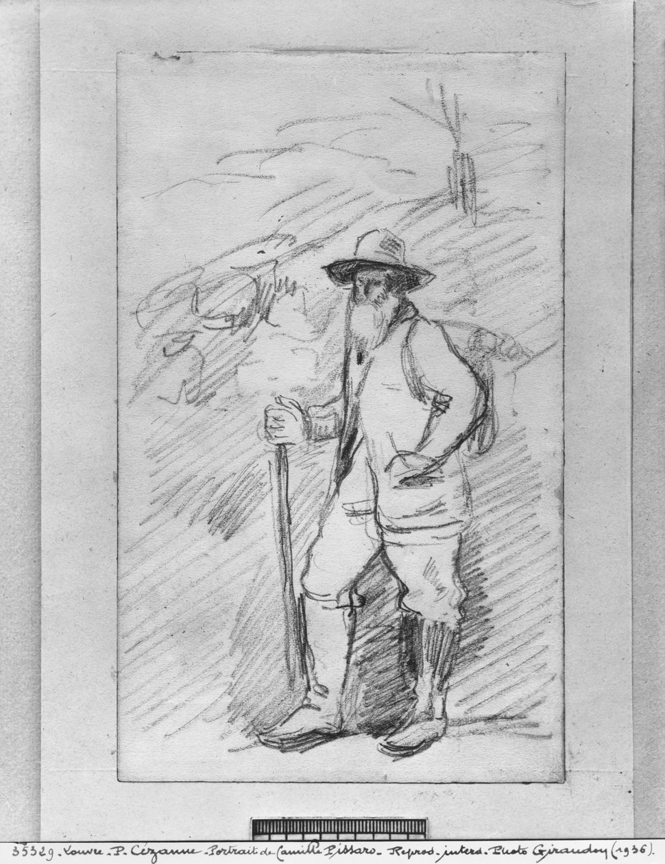 Camille Pissarro (svart bly på papir) av Paul Cézanne