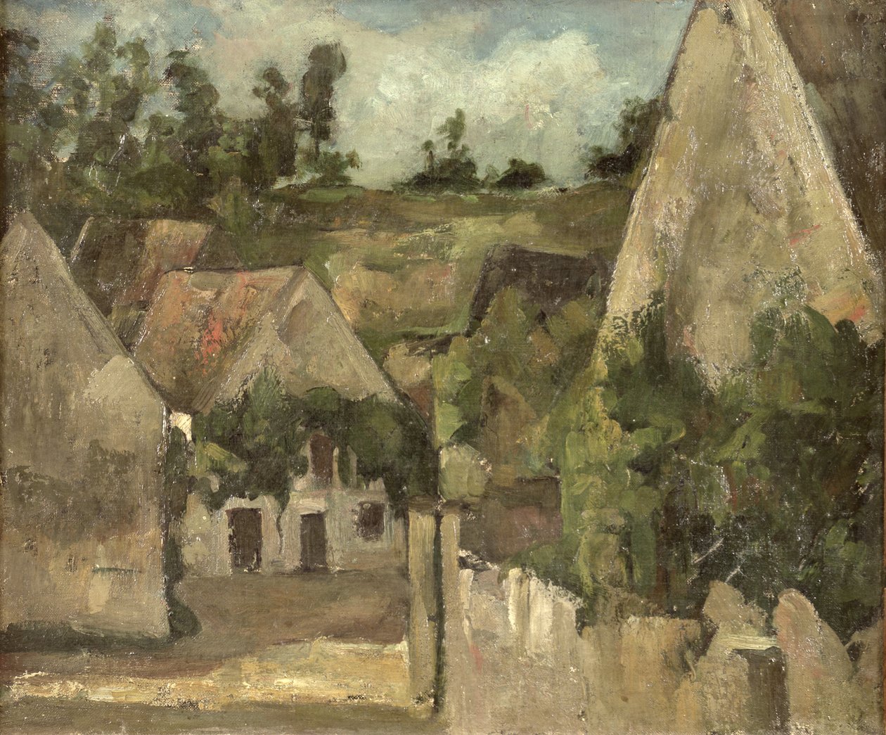 Korsvei ved Rue Remy, Auvers, ca. 1872 av Paul Cézanne