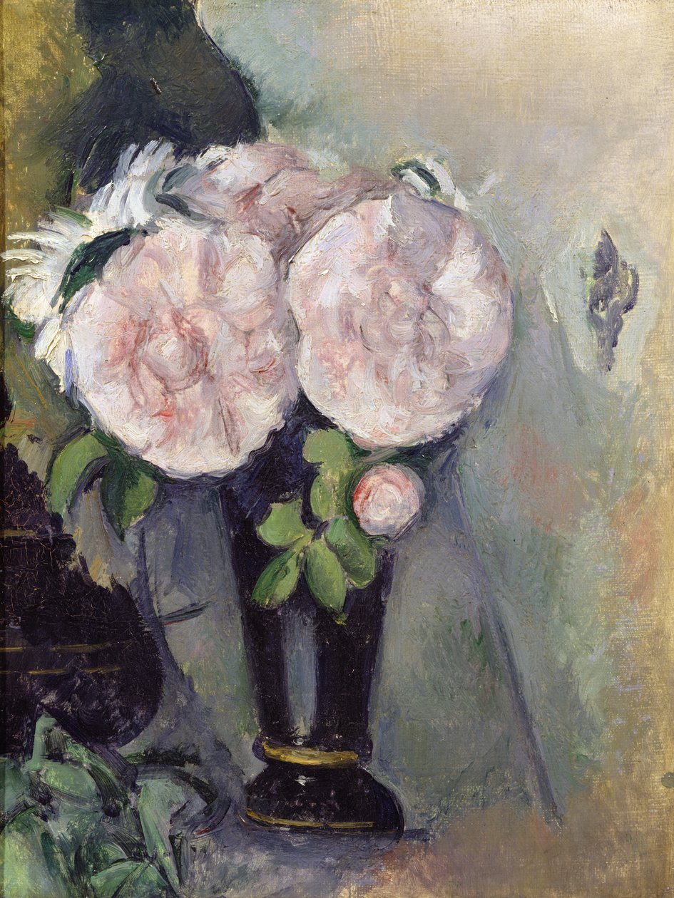 Blomster i en blå vase, ca. 1886 av Paul Cézanne