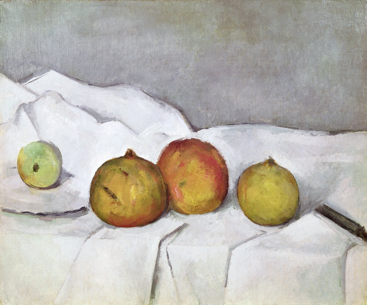 Frukt på et klede, ca. 1890 av Paul Cézanne