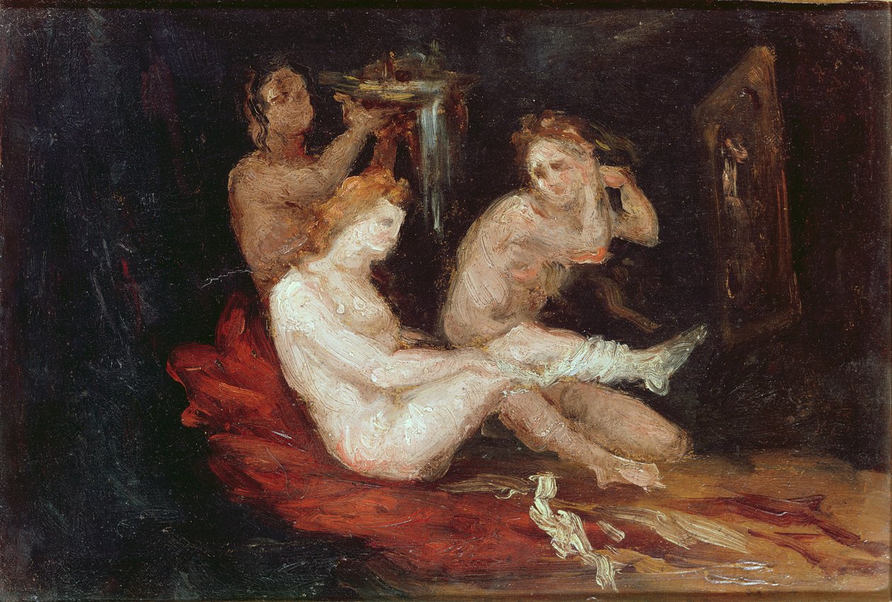 La toilette (kledning for damer), 1864-68 av Paul Cézanne