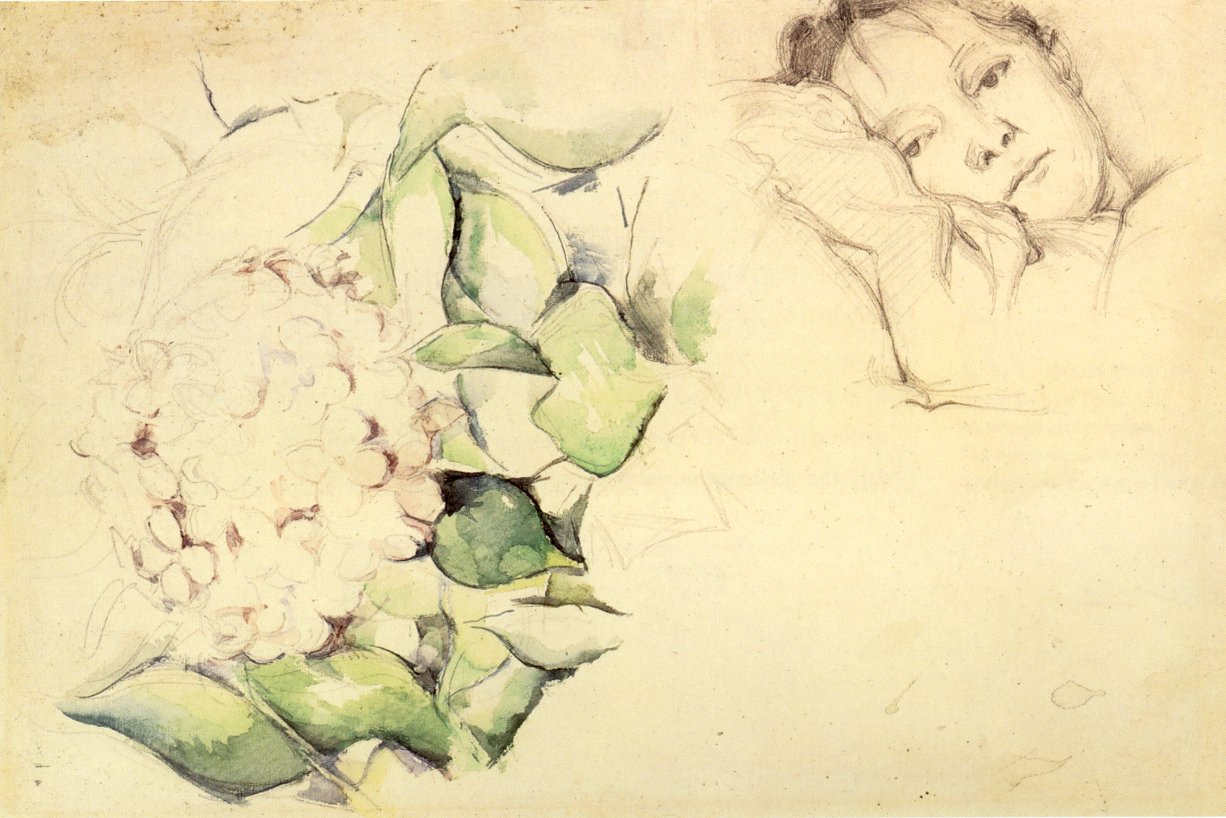 Madame Cézanne med hortensiaer av Paul Cézanne