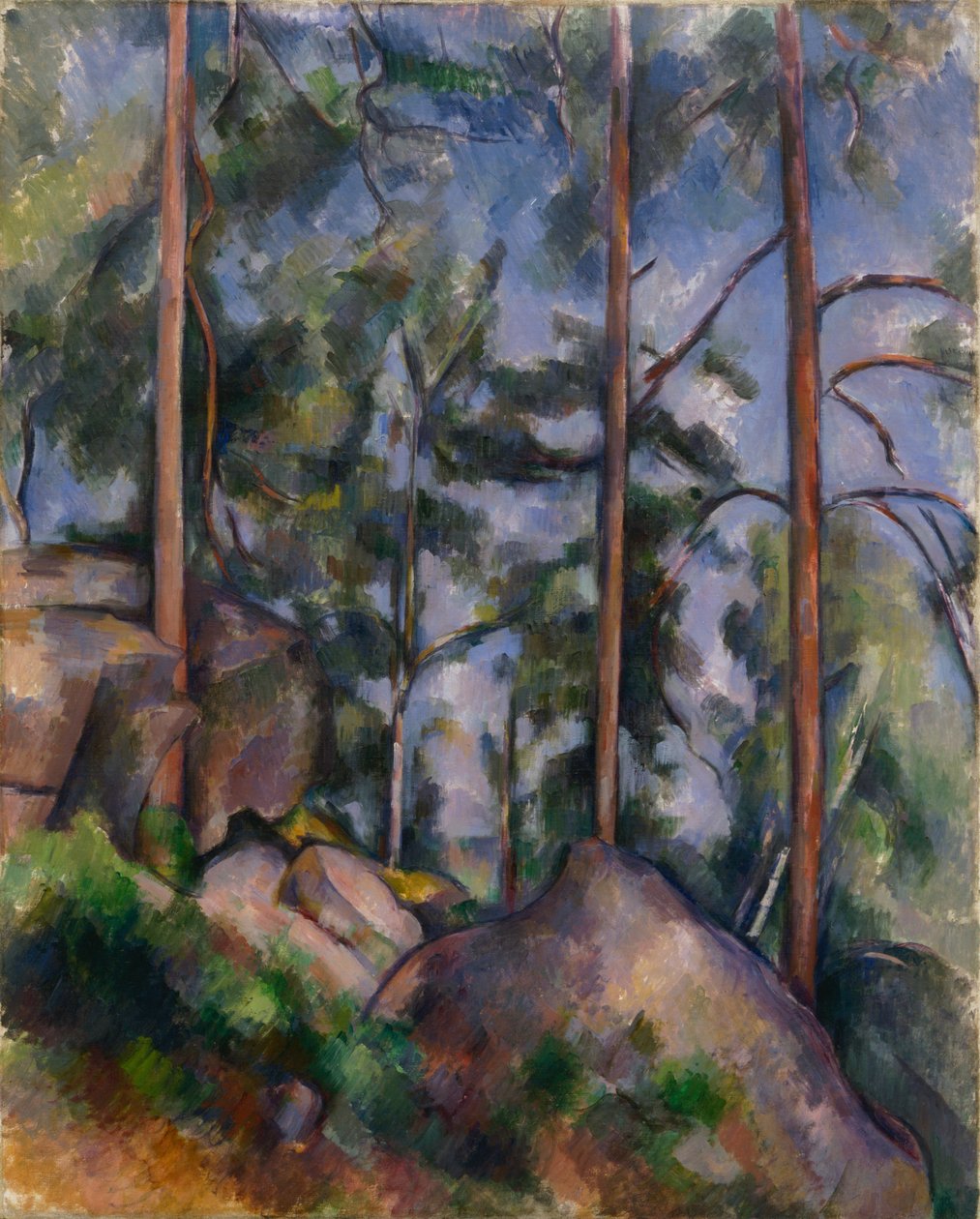 Pines and Rocks (Fontainebleau) av Paul Cézanne
