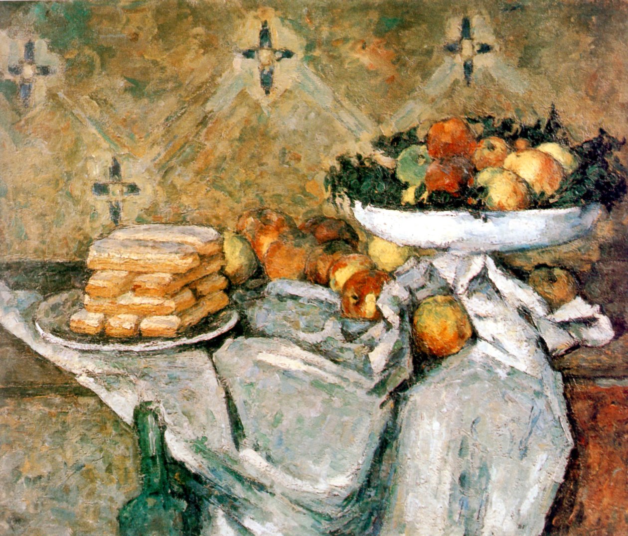 Tallerken med frukt og fingre av Paul Cézanne